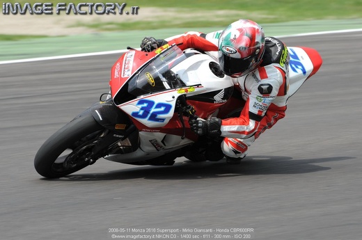 2008-05-11 Monza 2616 Supersport - Mirko Giansanti - Honda CBR600RR